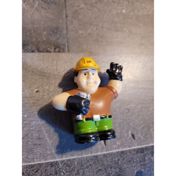 Cat construction worker man hammer little people toy? Figure - Picture 3 of 5